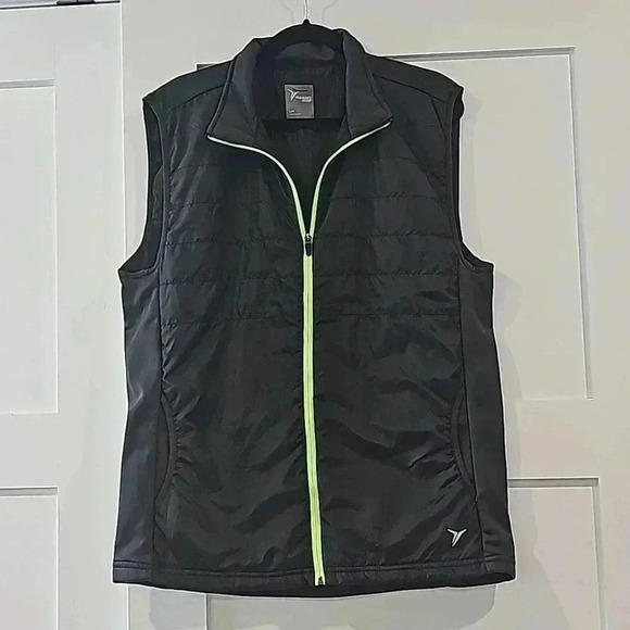 Old Navy Other - Old Navy Active black and neon green athletic zipper vest size L sku0084